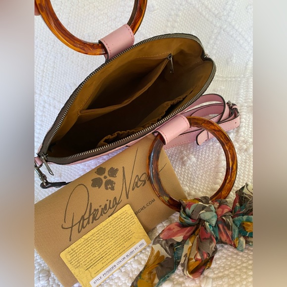 Patricia Nash-Blush Pink•Wavy Woven• Meldola c/b Satchel•NWT! - Picture 6 of 11